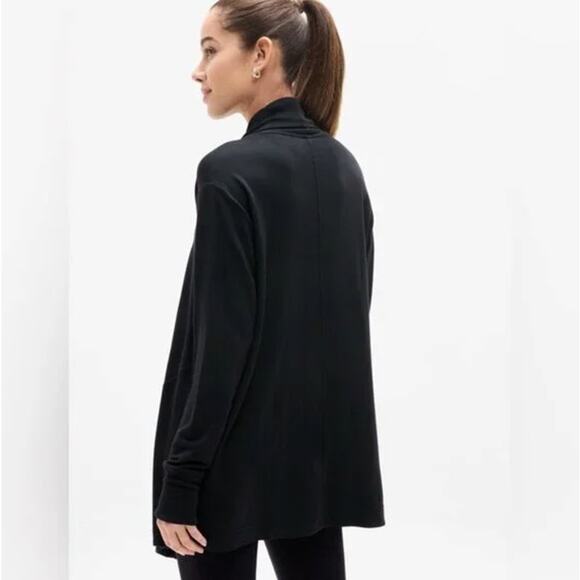 Athleta Pranayama Wrap Black Open Front Cardigan with Pockets Size XL - Picture 2 of 6